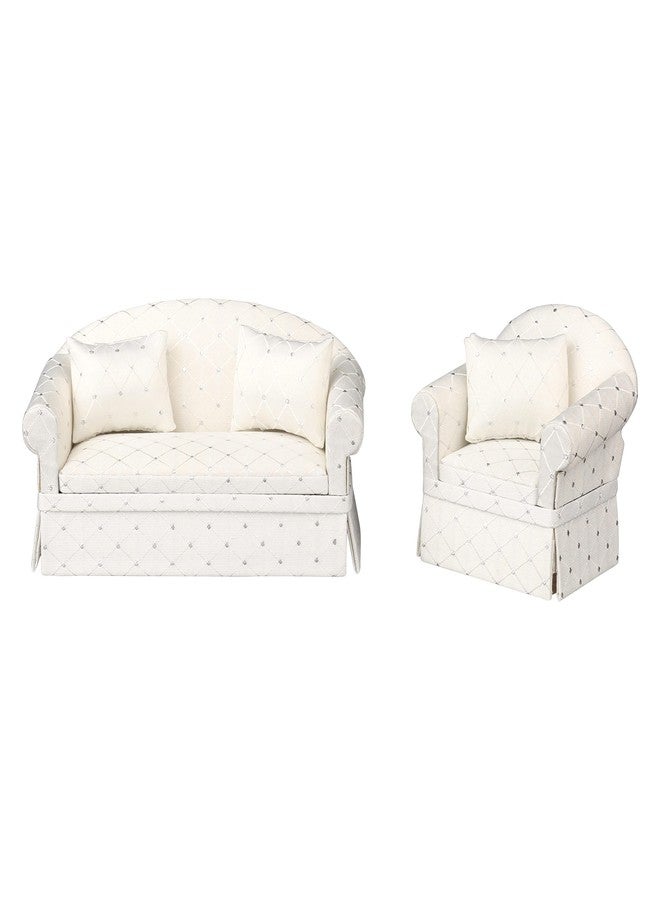 Inusitus Dollhouse Sofa Armchair Upholstered, Miniature Living Room Furniture Chair, Fabric, Accessories for 6 inch Dolls, 1/12 Scale - Image 5